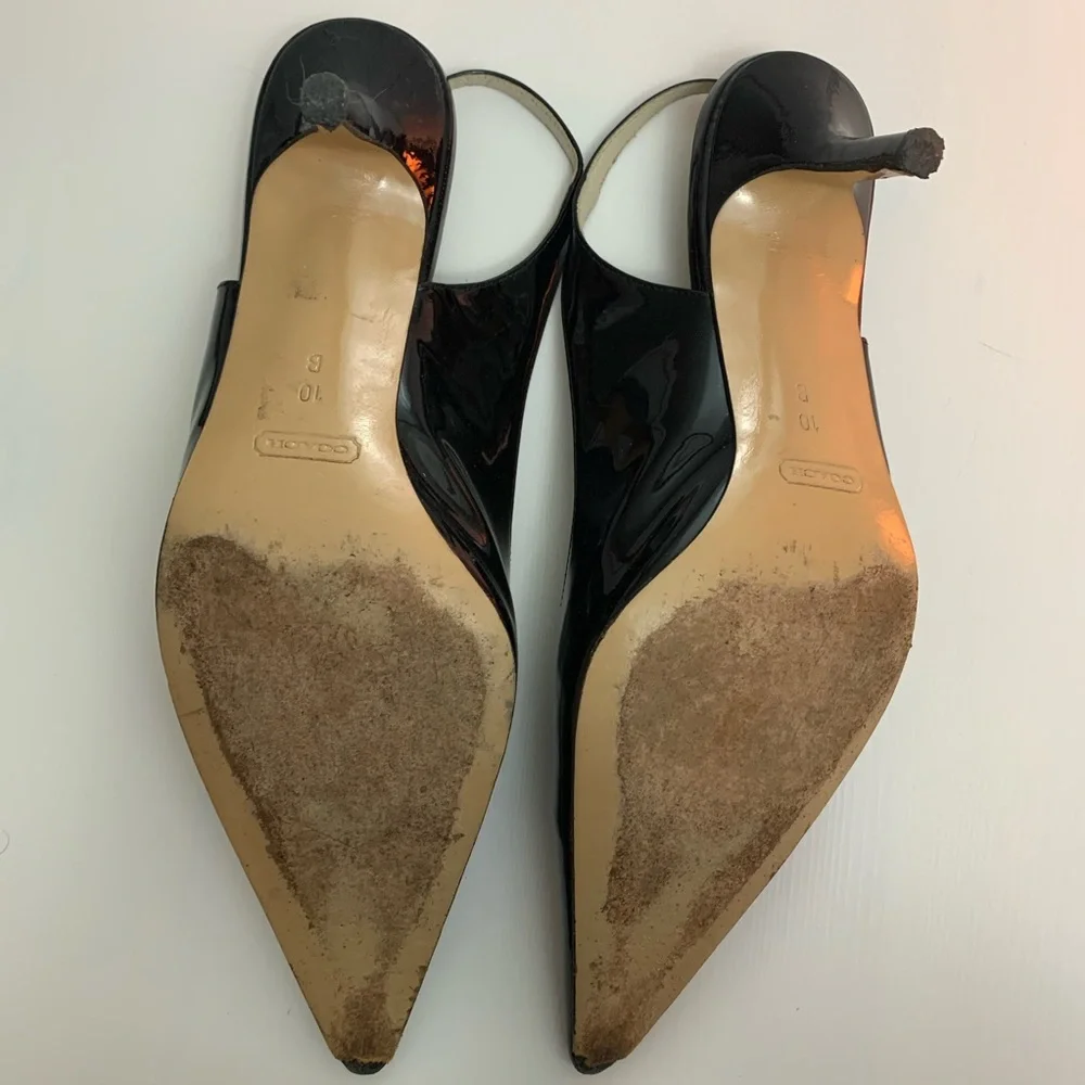 Coach Black Alena Slingback Pointed Toe Pumps | 10 - Picture 6 of 6